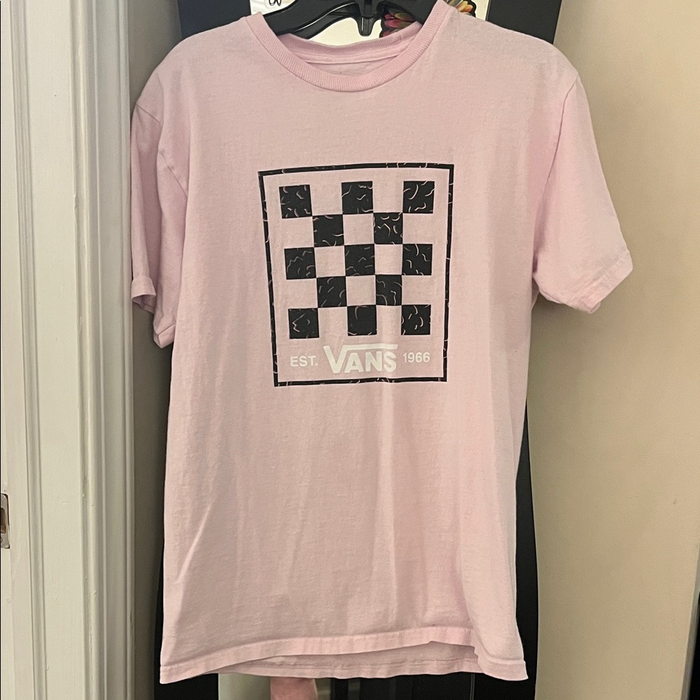 Vans Light Pink Checkered Short Sleeve Tee
